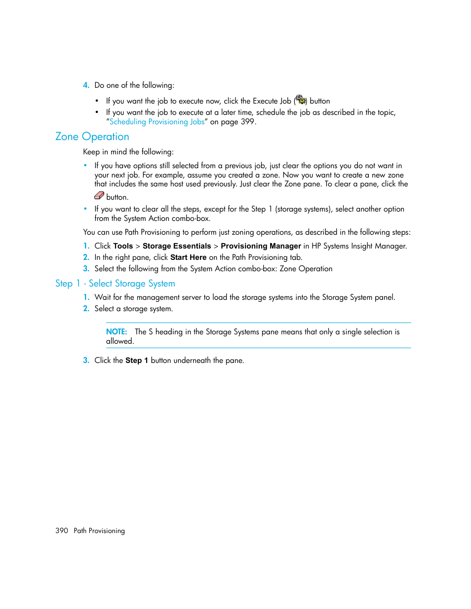 Zone operation, Step 1 - select storage system | HP Storage Essentials NAS Manager Software User Manual | Page 420 / 702