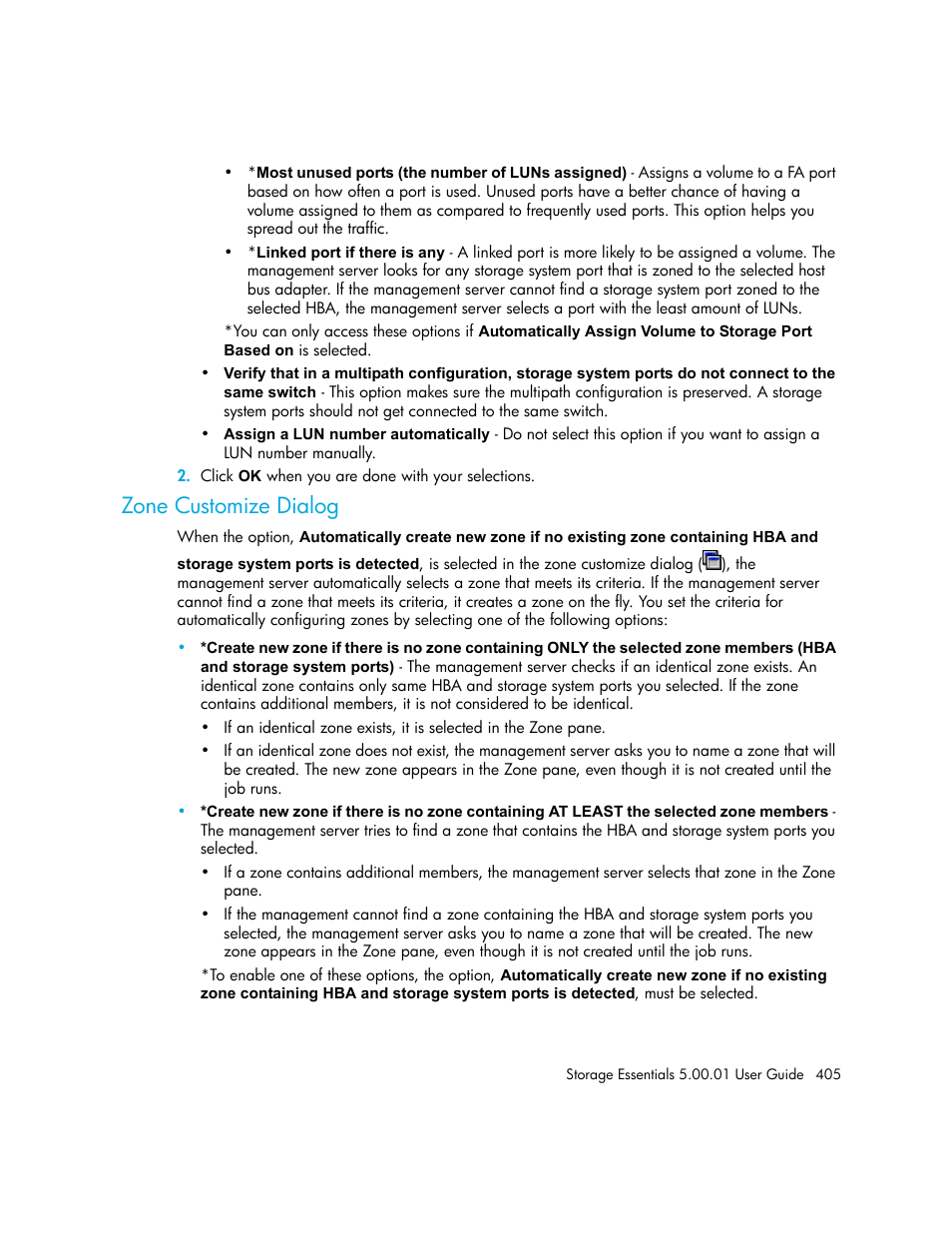 Zone customize dialog | HP Storage Essentials NAS Manager Software User Manual | Page 435 / 702