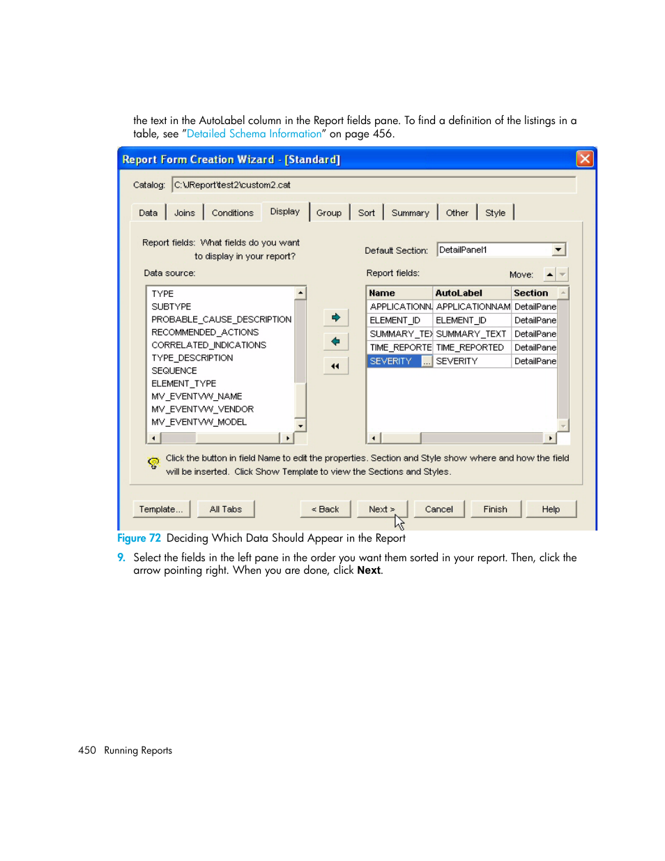 72 deciding which data should appear in the report | HP Storage Essentials NAS Manager Software User Manual | Page 480 / 702
