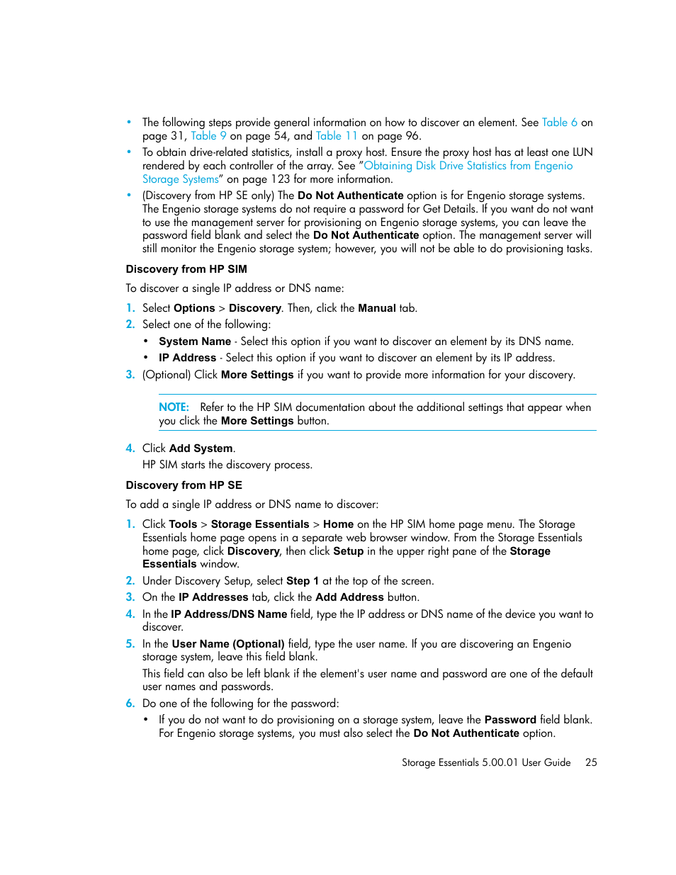 Discovery from hp sim discovery from hp se | HP Storage Essentials NAS Manager Software User Manual | Page 55 / 702