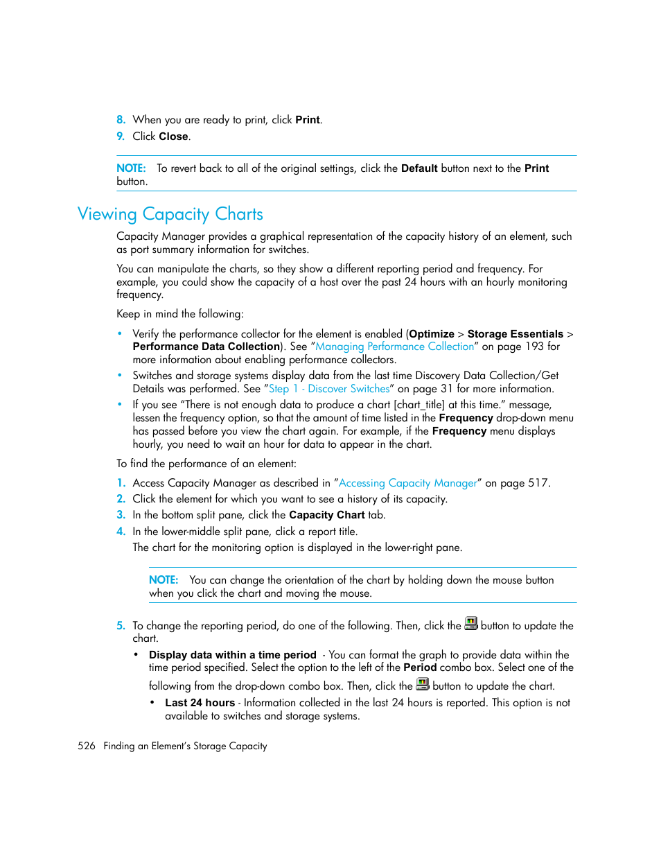 Viewing capacity charts | HP Storage Essentials NAS Manager Software User Manual | Page 556 / 702