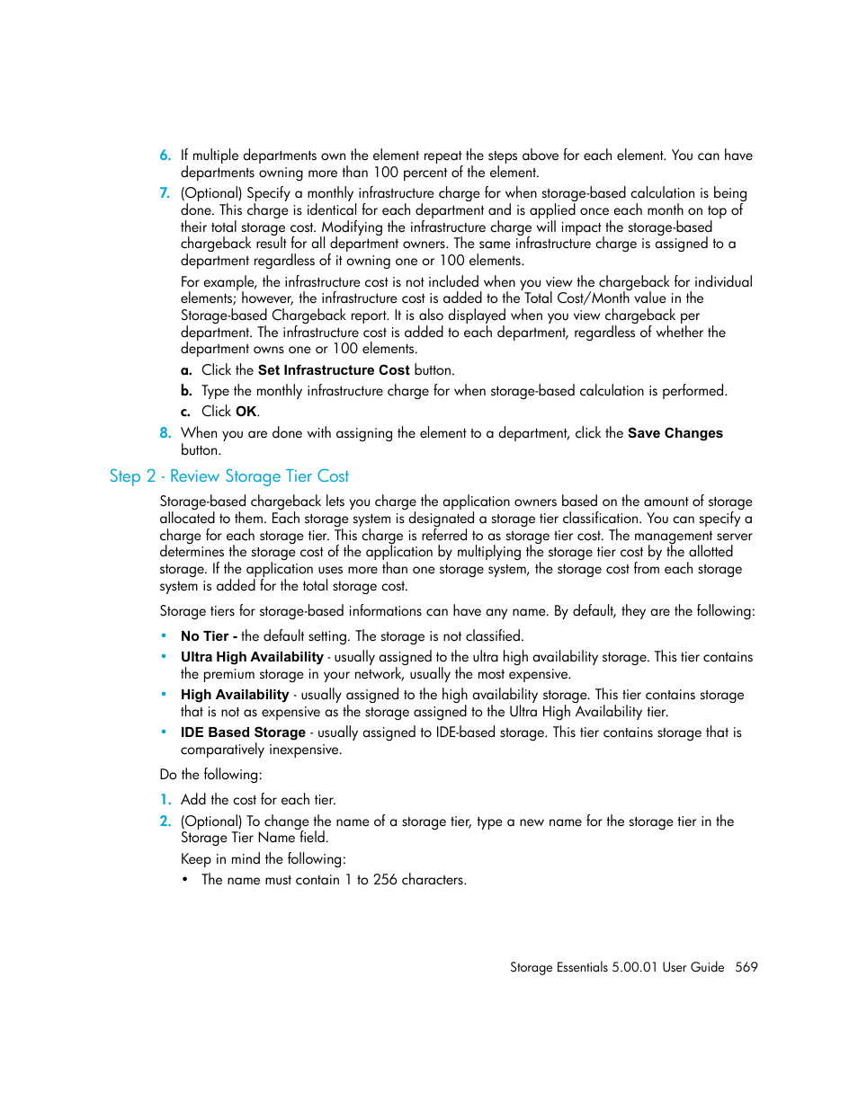 Step 2 - review storage tier cost | HP Storage Essentials NAS Manager Software User Manual | Page 599 / 702