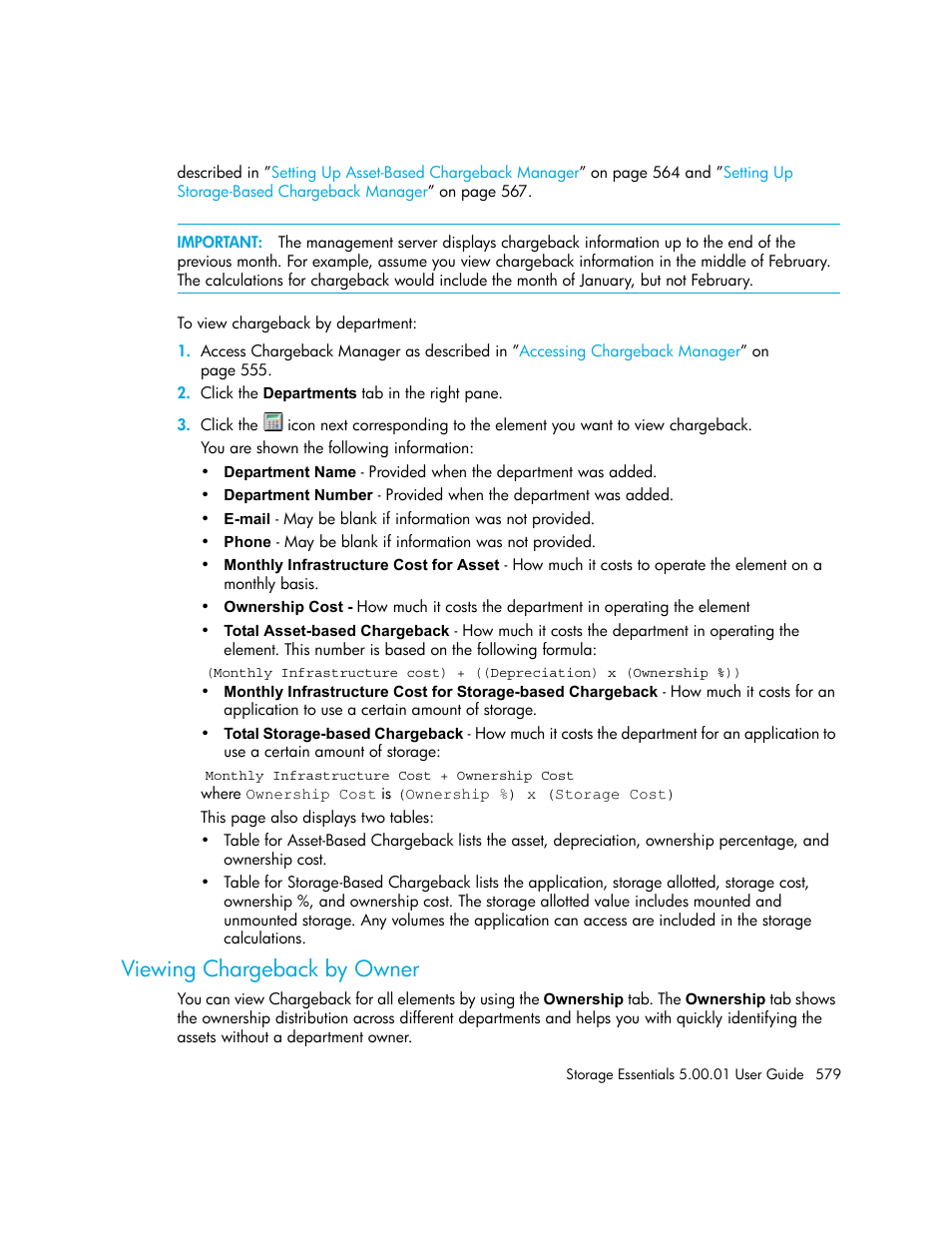 Viewing chargeback by owner | HP Storage Essentials NAS Manager Software User Manual | Page 609 / 702