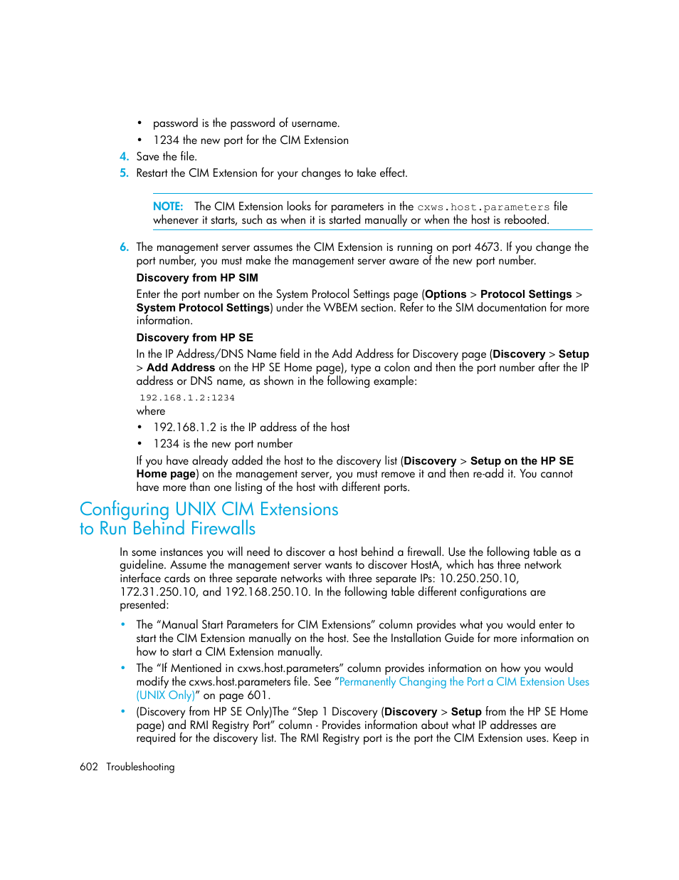 Configuring unix cim extensions, To run behind firewalls | HP Storage Essentials NAS Manager Software User Manual | Page 632 / 702