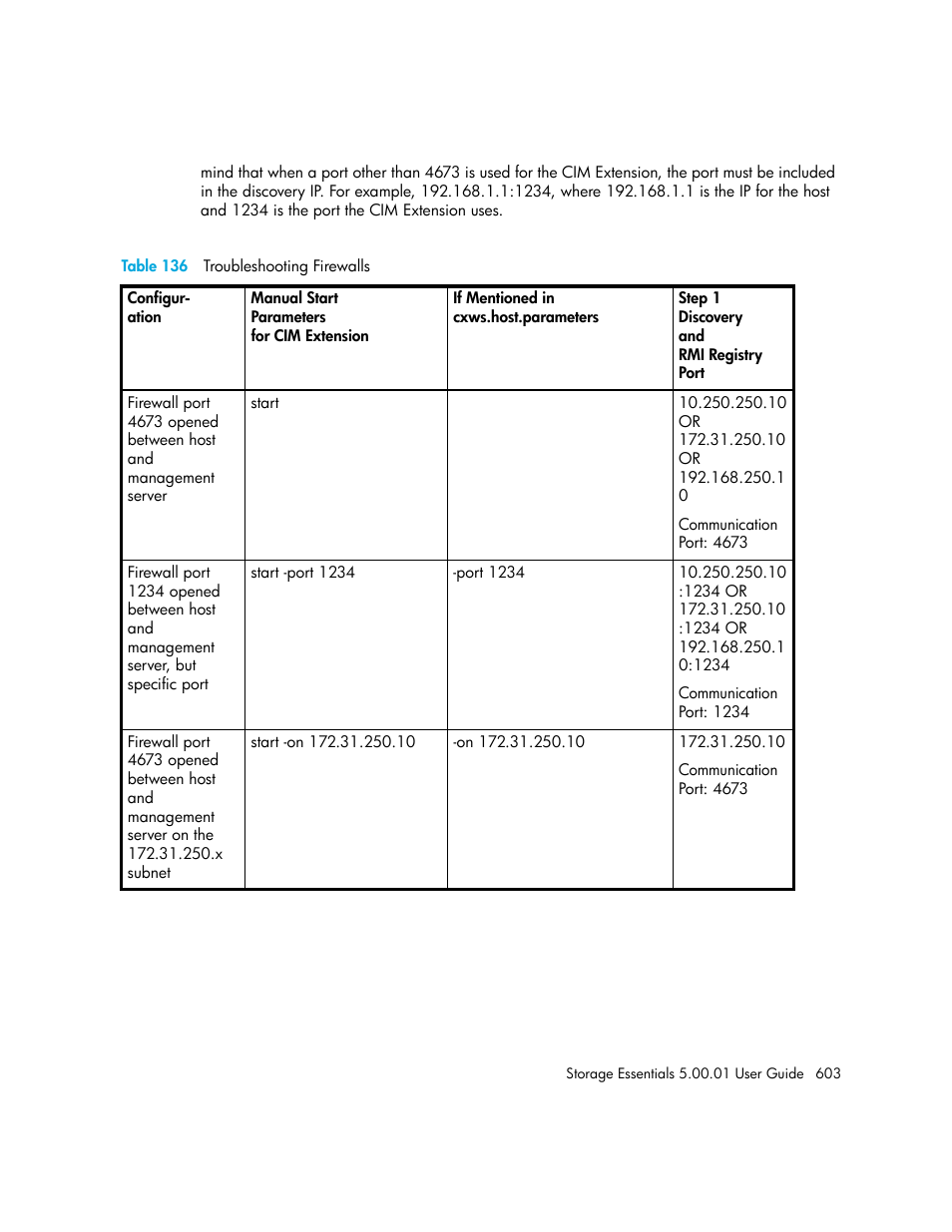 136 troubleshooting firewalls | HP Storage Essentials NAS Manager Software User Manual | Page 633 / 702