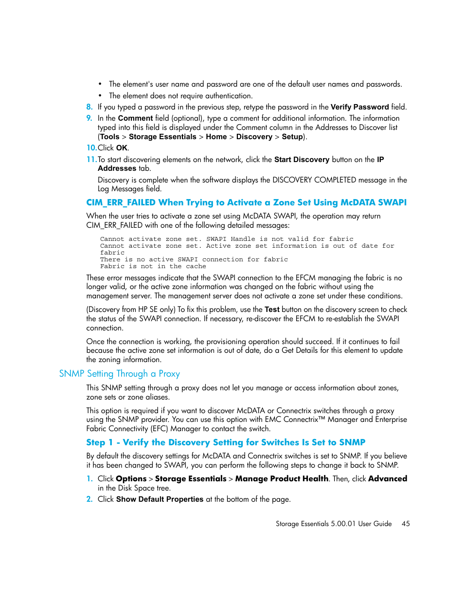 Snmp setting through a proxy, Snmp setting through a, Proxy | HP Storage Essentials NAS Manager Software User Manual | Page 75 / 702