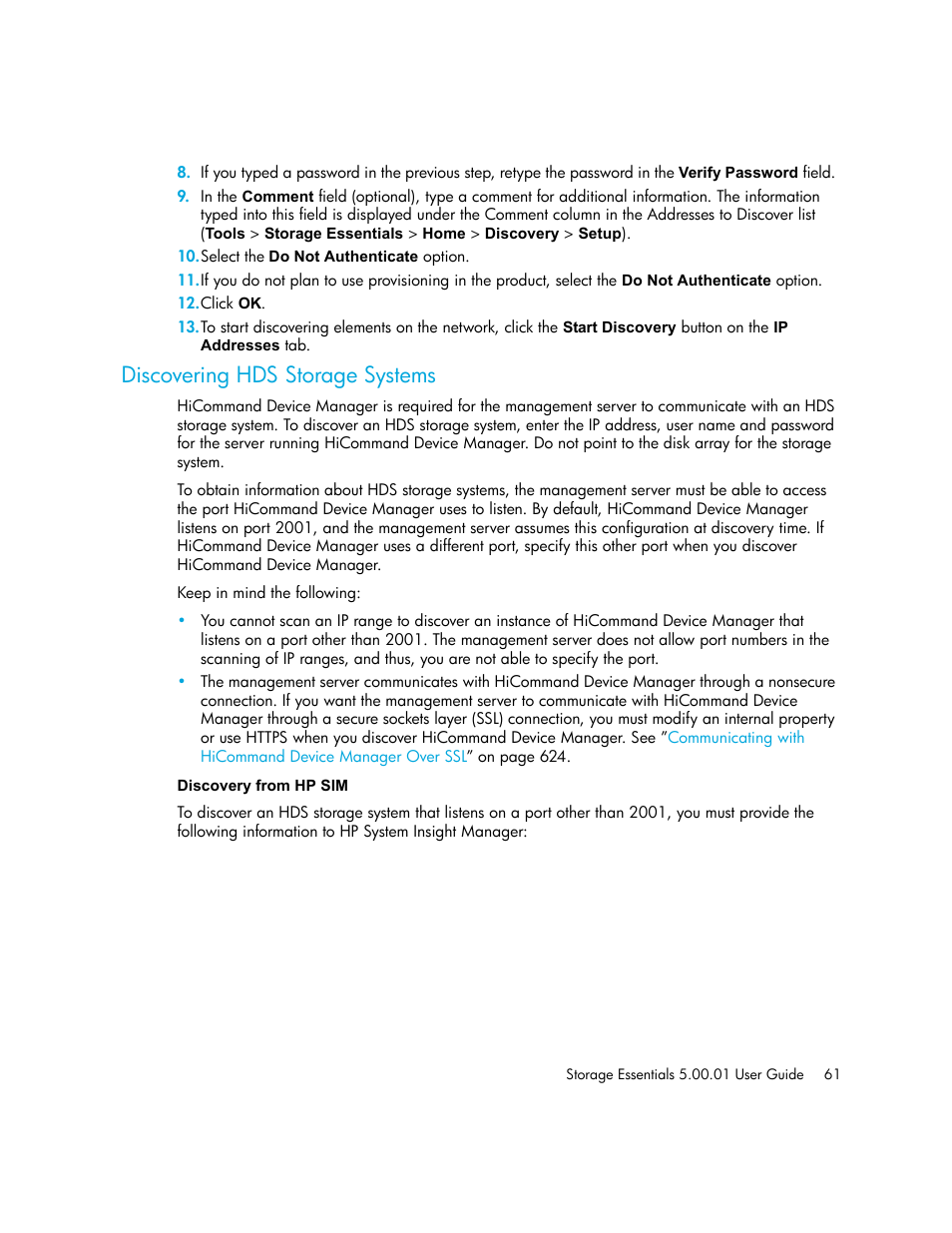 Discovering hds storage systems, Discovery from hp sim, Discovering hds | Storage systems, Discovering hds storage, Systems | HP Storage Essentials NAS Manager Software User Manual | Page 91 / 702