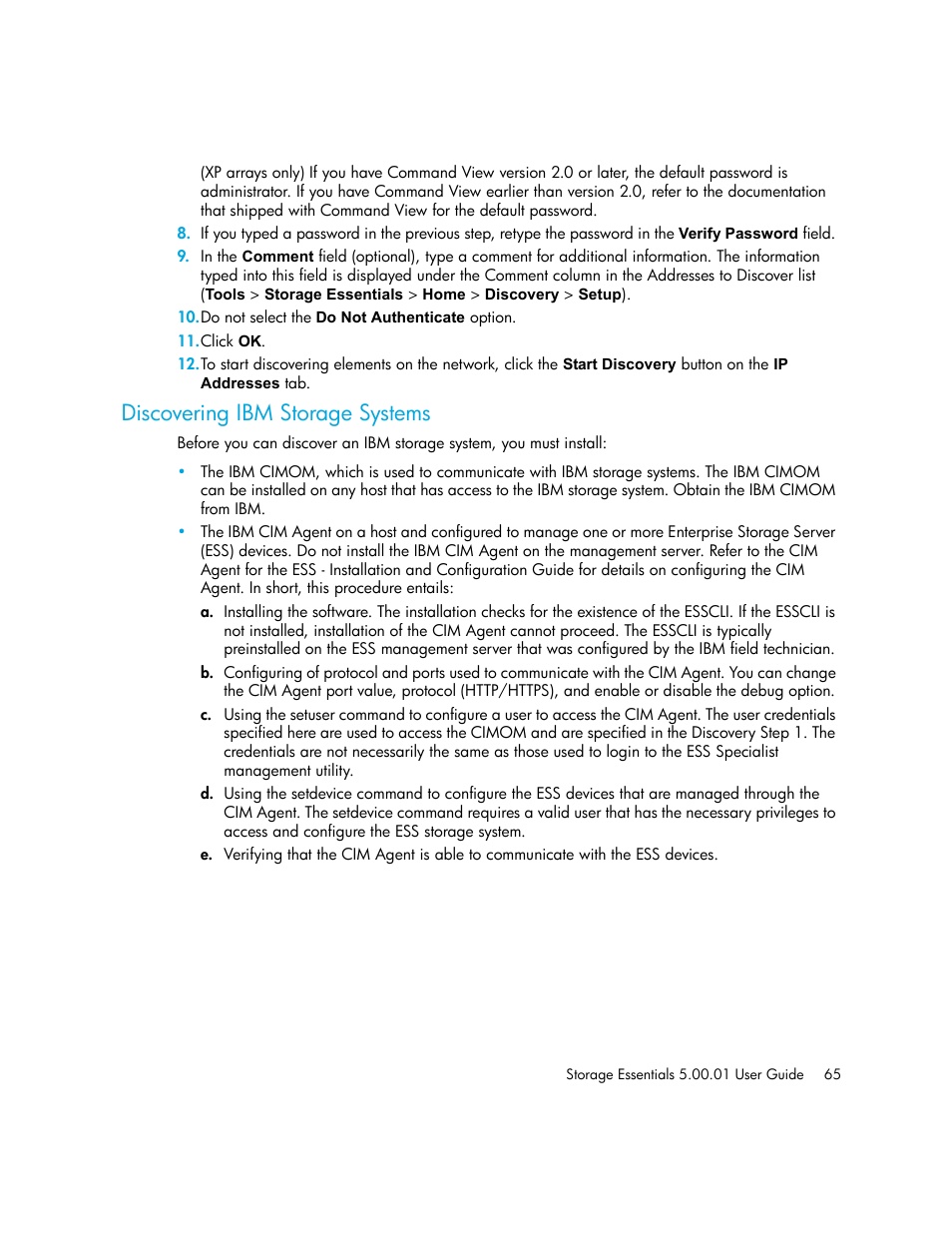 Discovering ibm storage systems, Discovering ibm storage, Systems | HP Storage Essentials NAS Manager Software User Manual | Page 95 / 702