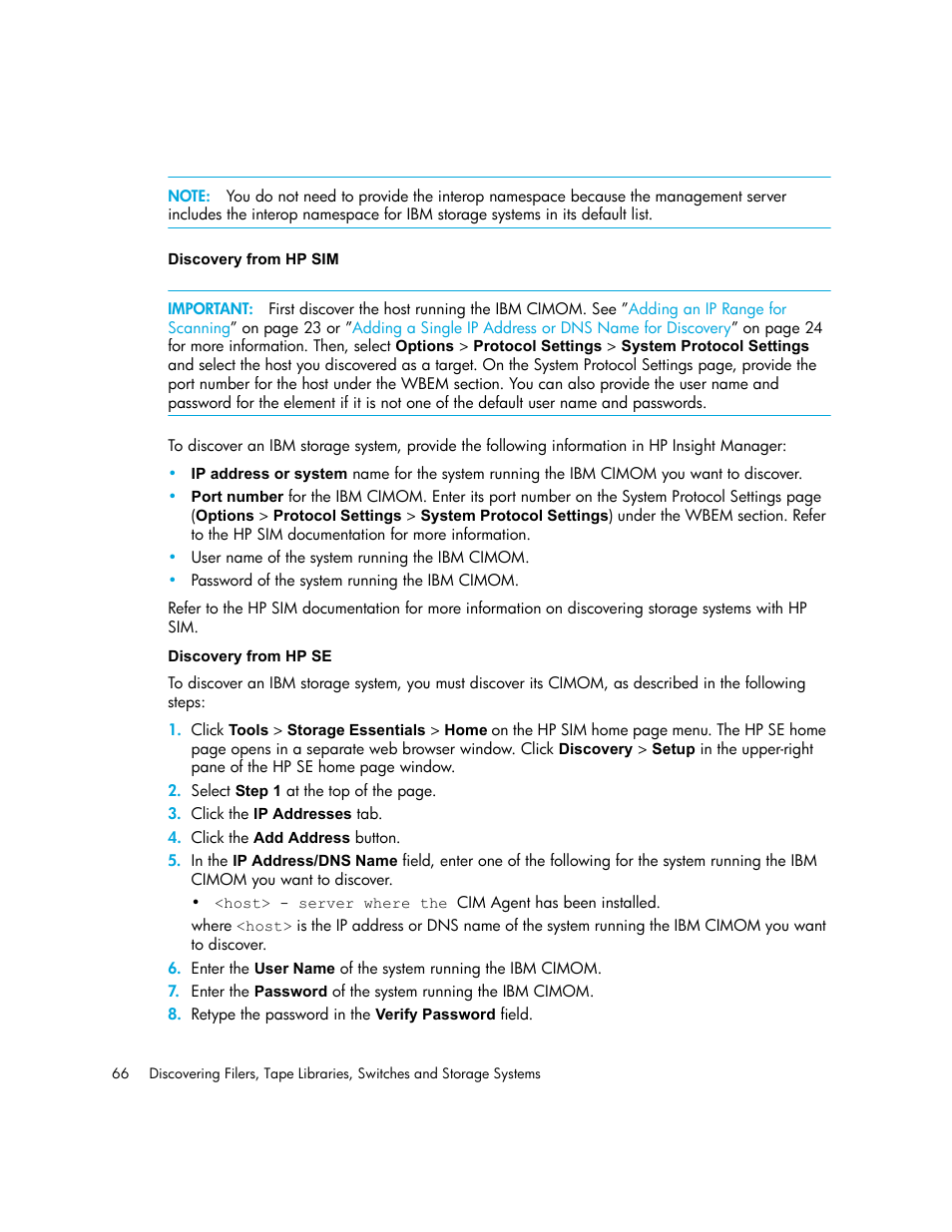 Discovery from hp sim discovery from hp se | HP Storage Essentials NAS Manager Software User Manual | Page 96 / 702