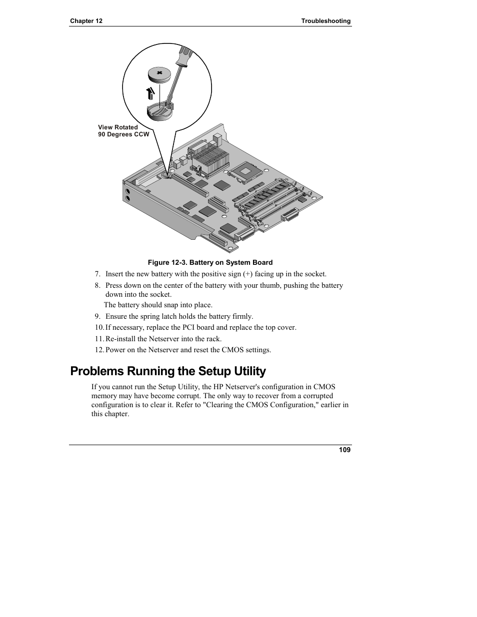 Problems running the setup utility | HP Netserver L Server series User Manual | Page 115 / 140