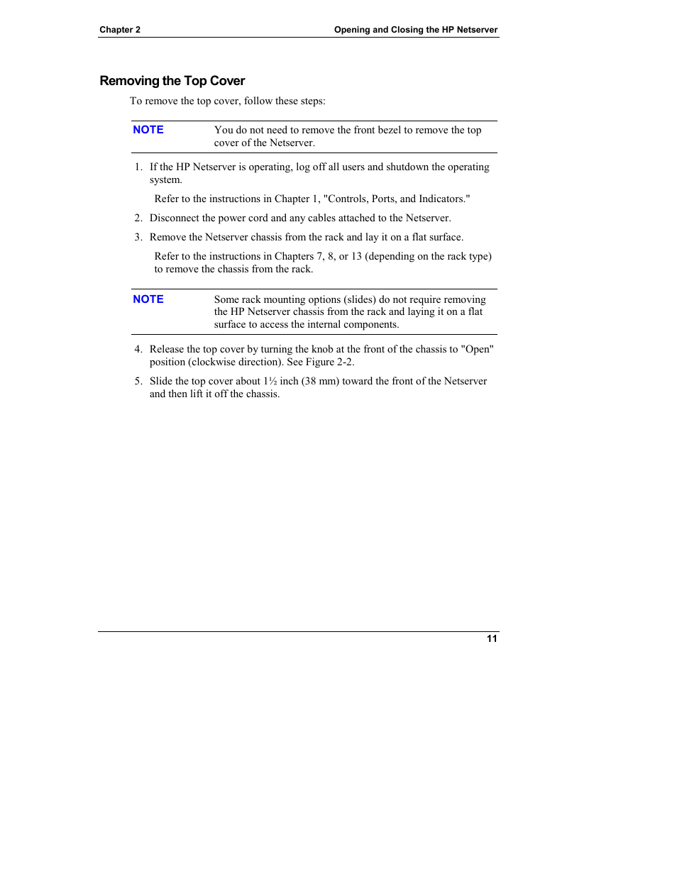 Removing the top cover | HP Netserver L Server series User Manual | Page 17 / 140