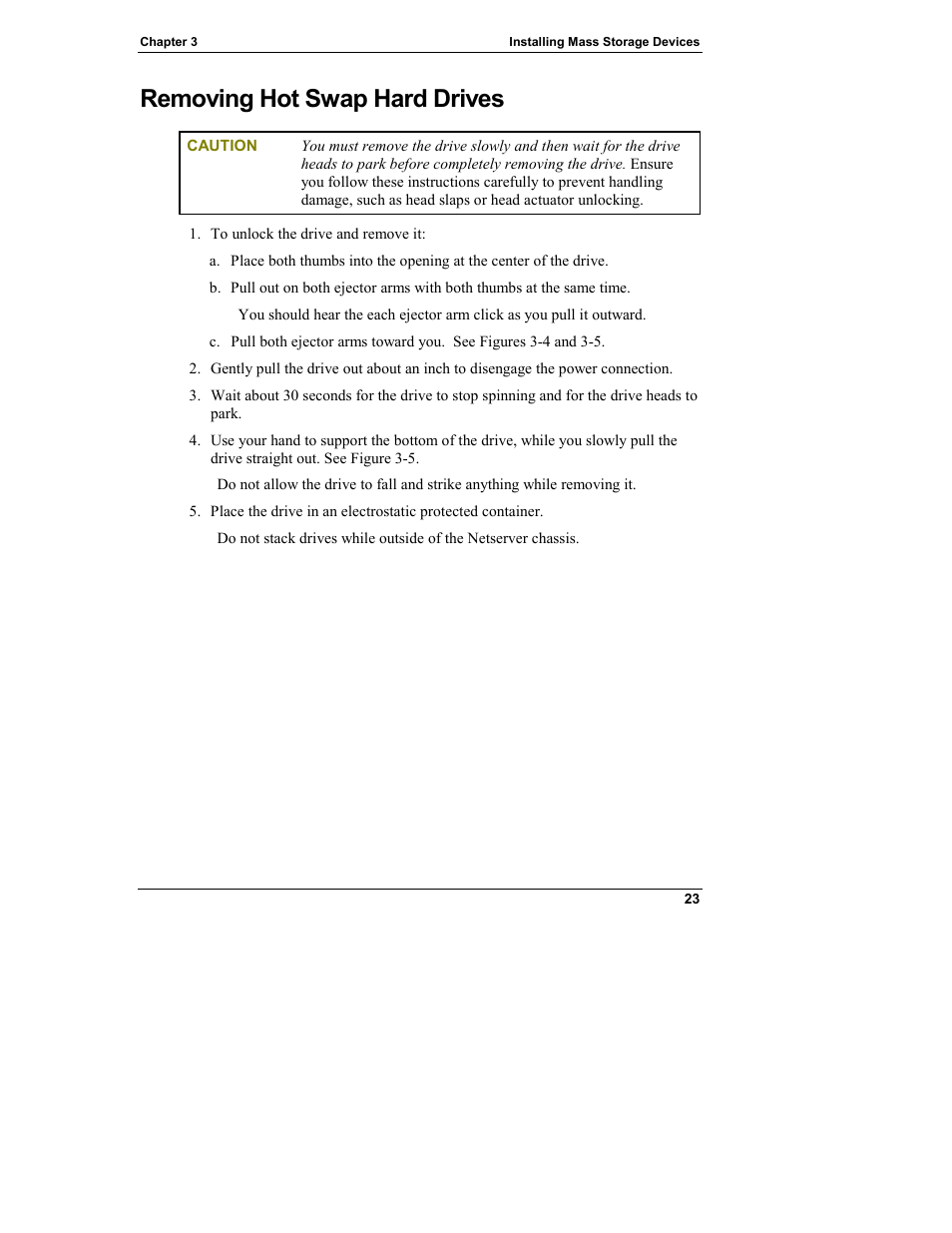 Removing hot swap hard drives | HP Netserver L Server series User Manual | Page 29 / 140