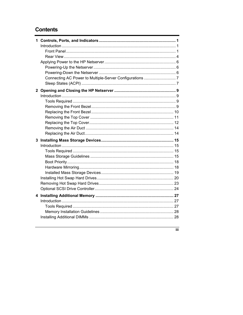 HP Netserver L Server series User Manual | Page 3 / 140