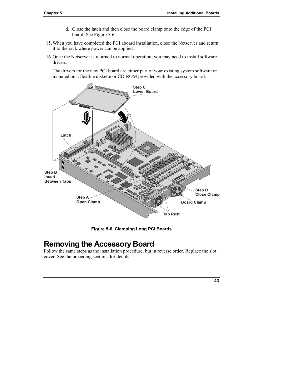 Removing the accessory board | HP Netserver L Server series User Manual | Page 49 / 140