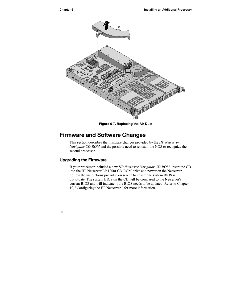 Firmware and software changes, Upgrading the firmware | HP Netserver L Server series User Manual | Page 62 / 140