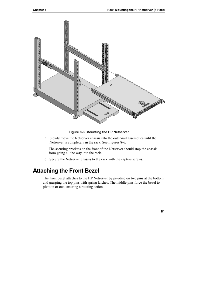 Attaching the front bezel | HP Netserver L Server series User Manual | Page 87 / 140