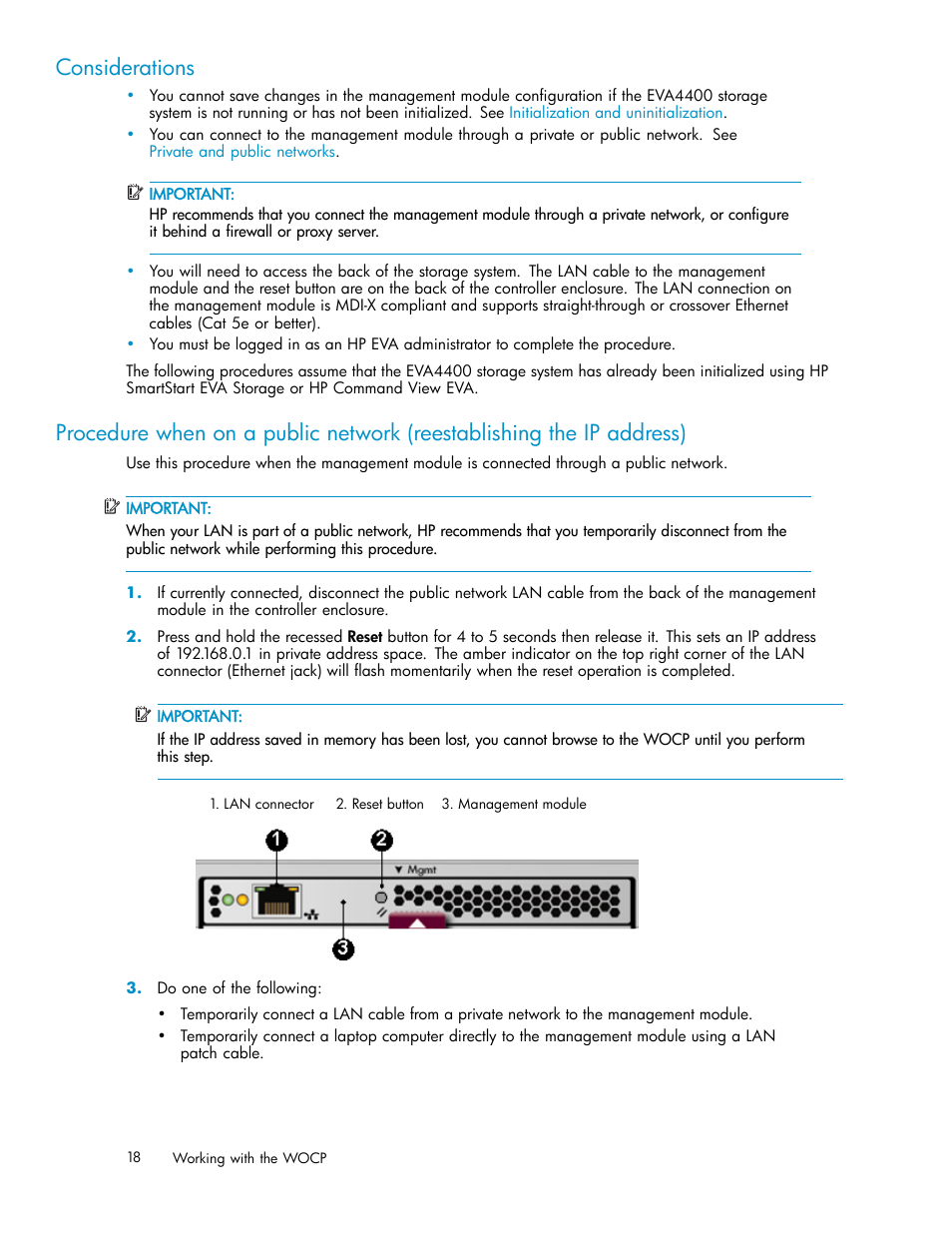 Considerations | HP 4100 Enterprise Virtual Array User Manual | Page 18 / 35