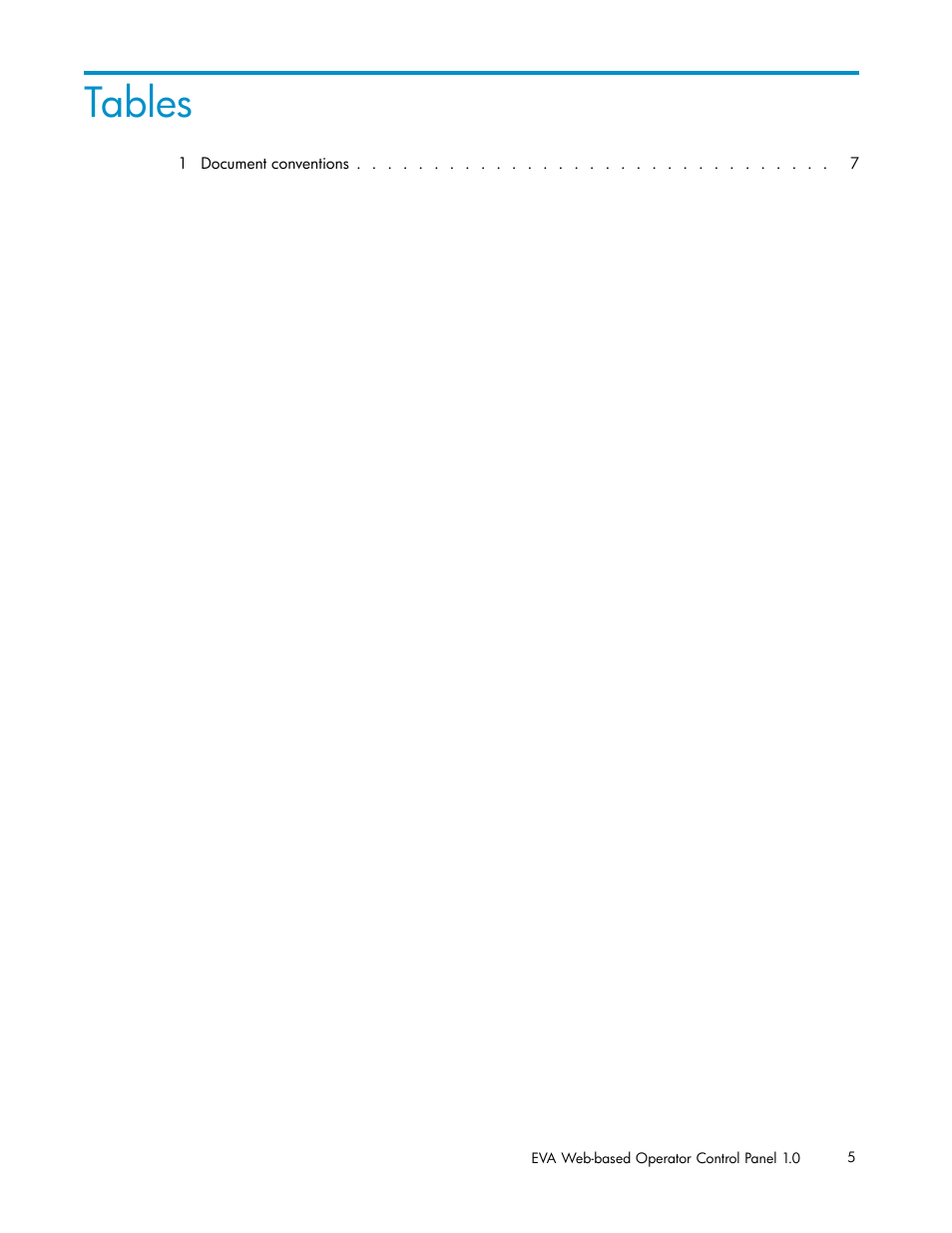 Tables | HP 4100 Enterprise Virtual Array User Manual | Page 5 / 35