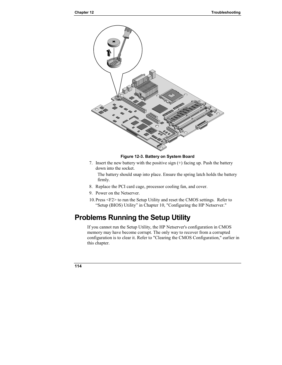 Problems running the setup utility | HP Netserver L Server series User Manual | Page 120 / 146