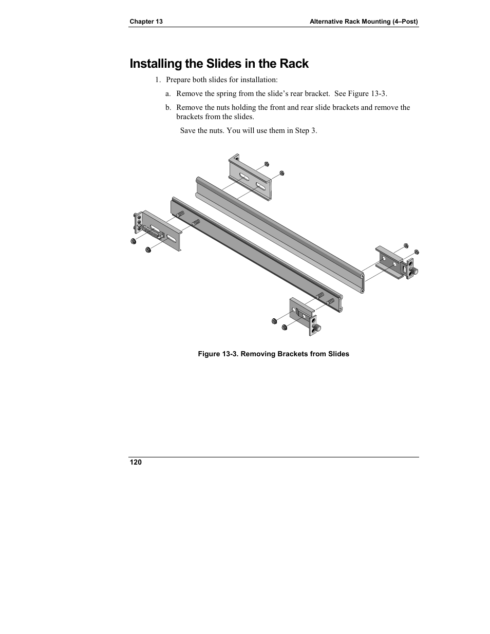 Installing the slides in the rack | HP Netserver L Server series User Manual | Page 126 / 146