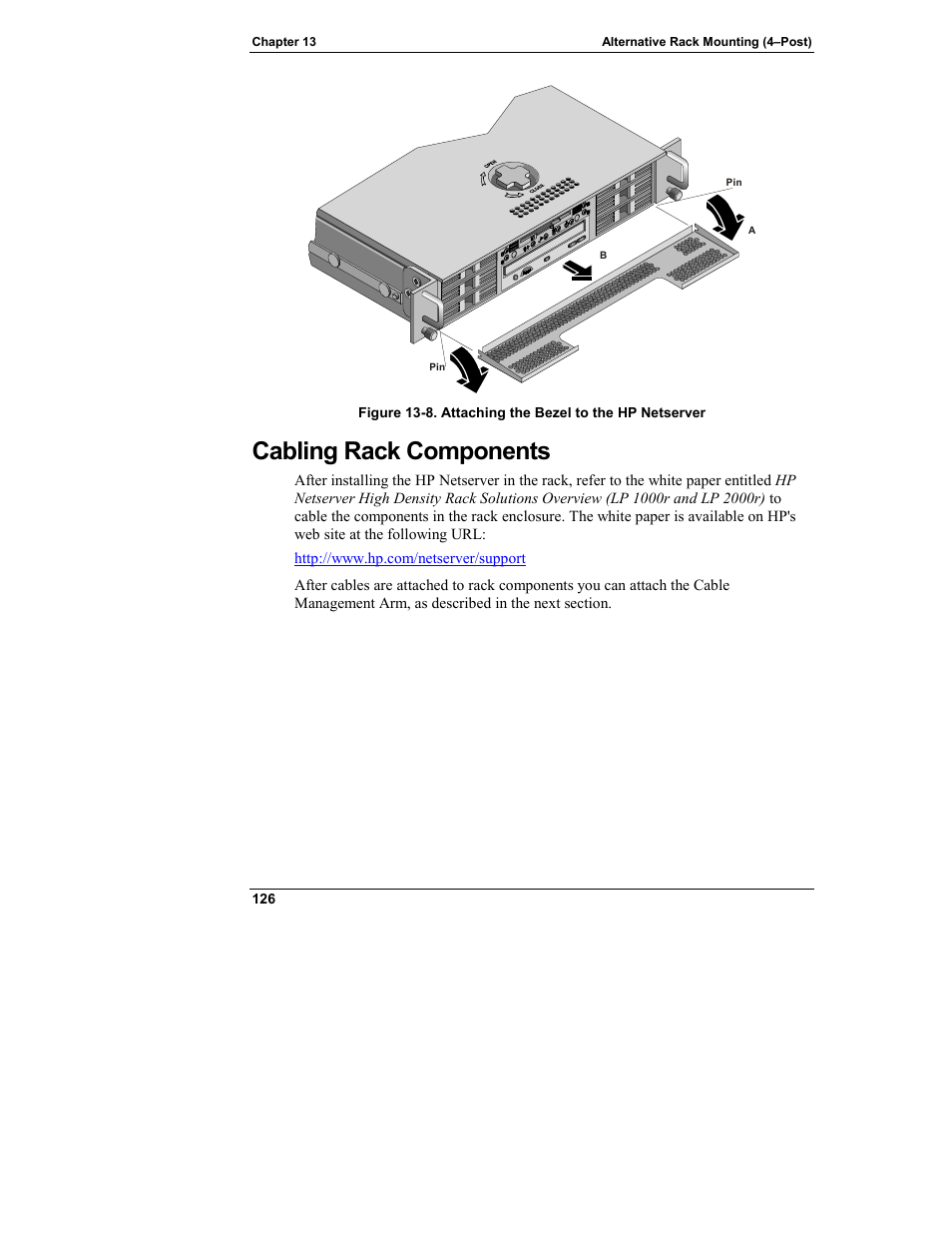 Cabling rack components | HP Netserver L Server series User Manual | Page 132 / 146