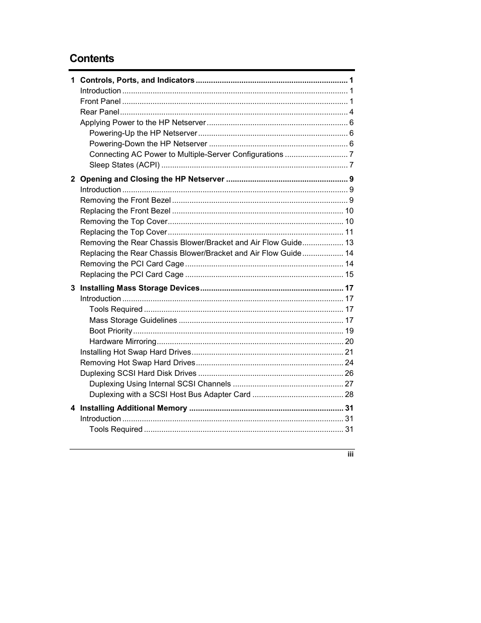 HP Netserver L Server series User Manual | Page 3 / 146