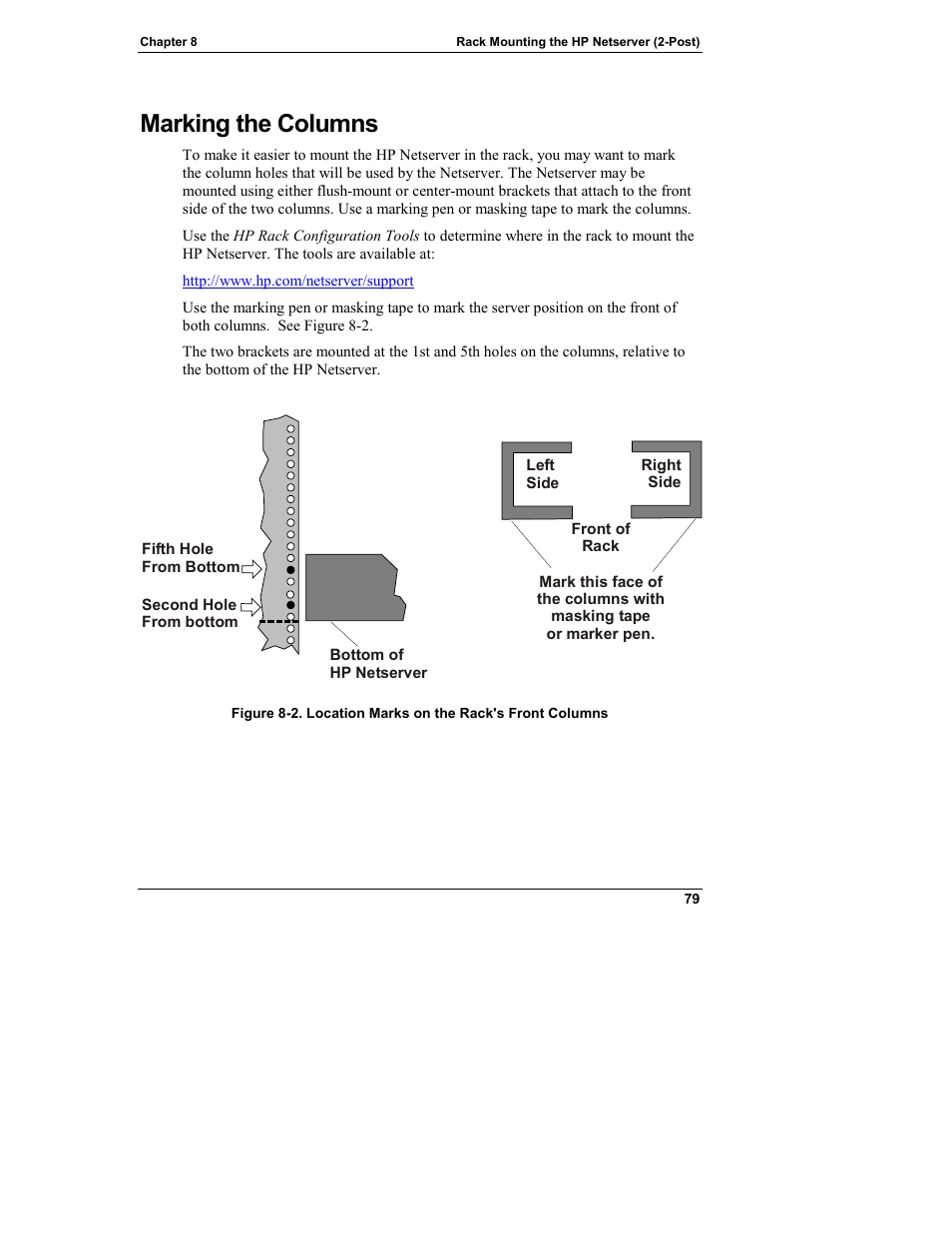 Marking the columns | HP Netserver L Server series User Manual | Page 85 / 146