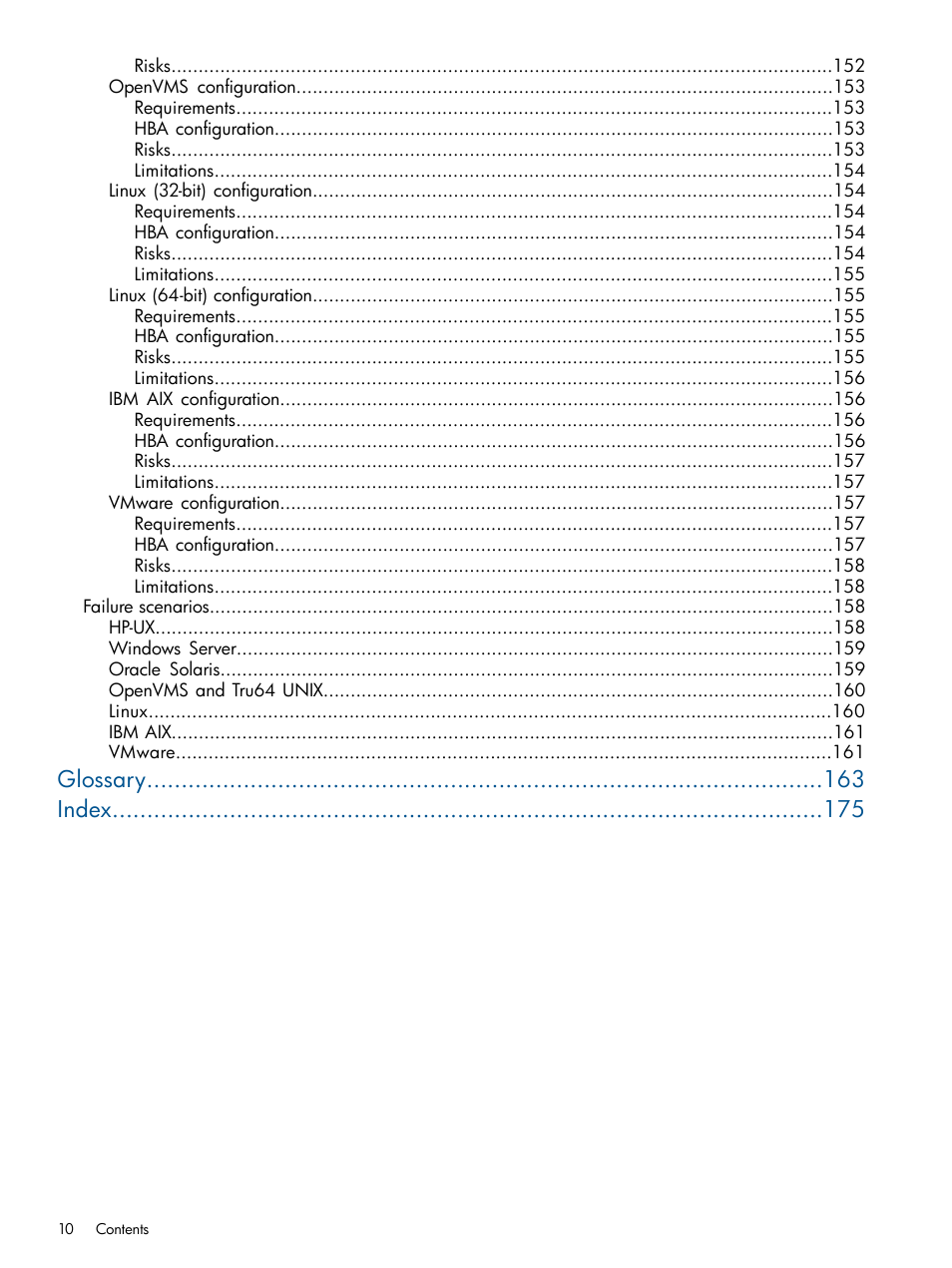 Glossary index | HP 4000.6000.8000 Enterprise Virtual Arrays User Manual | Page 10 / 180