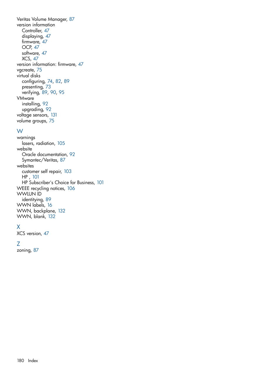 HP 4000.6000.8000 Enterprise Virtual Arrays User Manual | Page 180 / 180