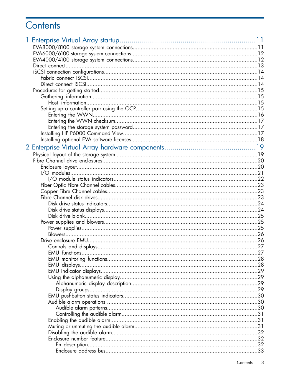 HP 4000.6000.8000 Enterprise Virtual Arrays User Manual | Page 3 / 180