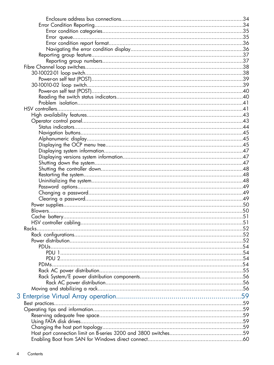 3 enterprise virtual array operation | HP 4000.6000.8000 Enterprise Virtual Arrays User Manual | Page 4 / 180