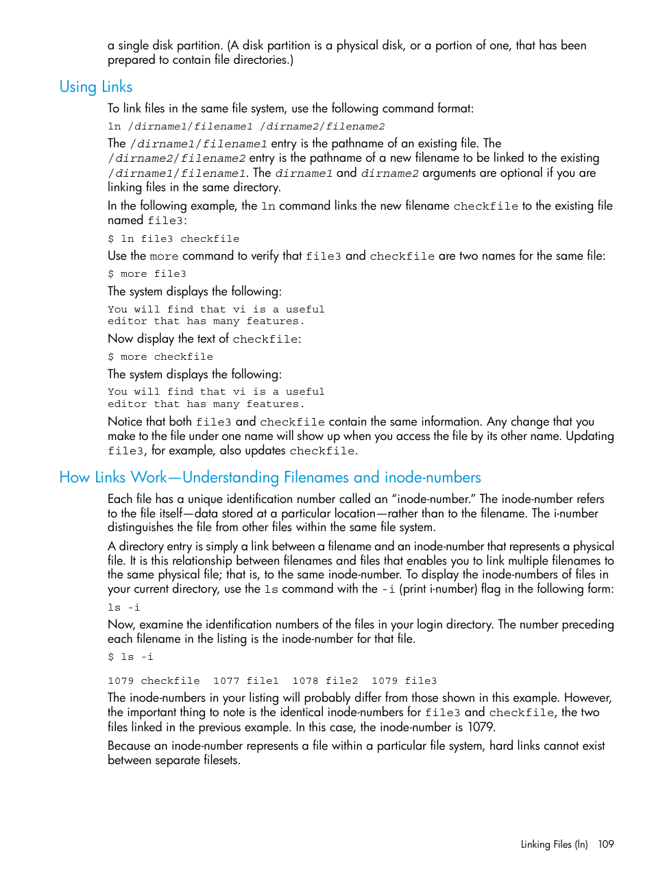 Using links | HP NonStop G-Series User Manual | Page 109 / 213