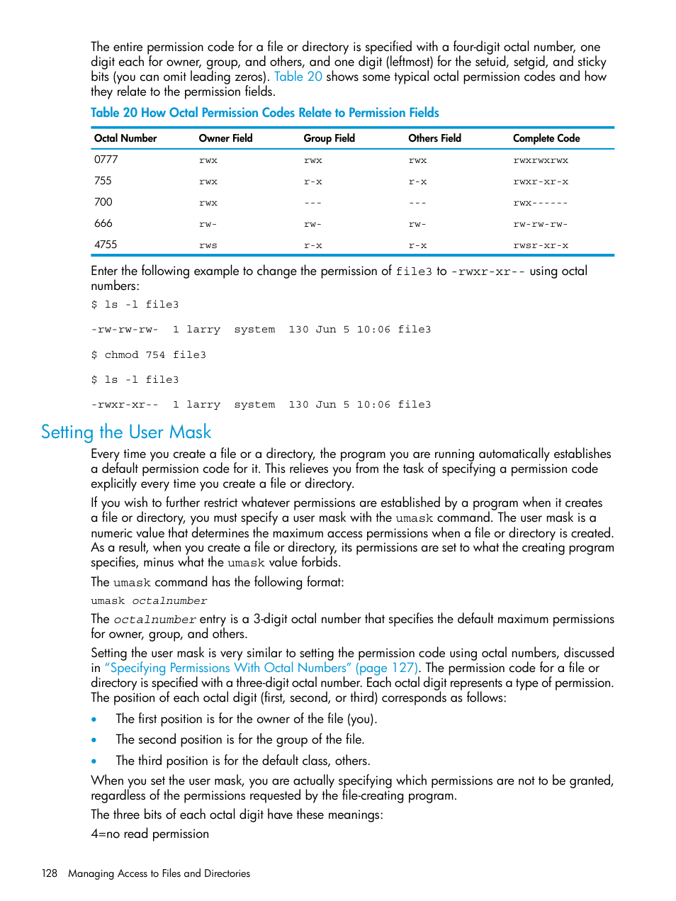 Setting the user mask | HP NonStop G-Series User Manual | Page 128 / 213