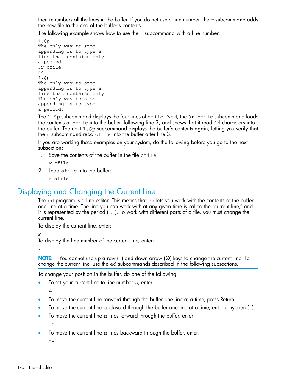 Displaying and changing the current line | HP NonStop G-Series User Manual | Page 170 / 213