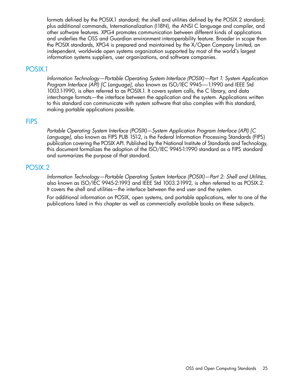 Posix.1, Fips, Posix.2 | Posix.1 fips posix.2 | HP NonStop G-Series User Manual | Page 25 / 213