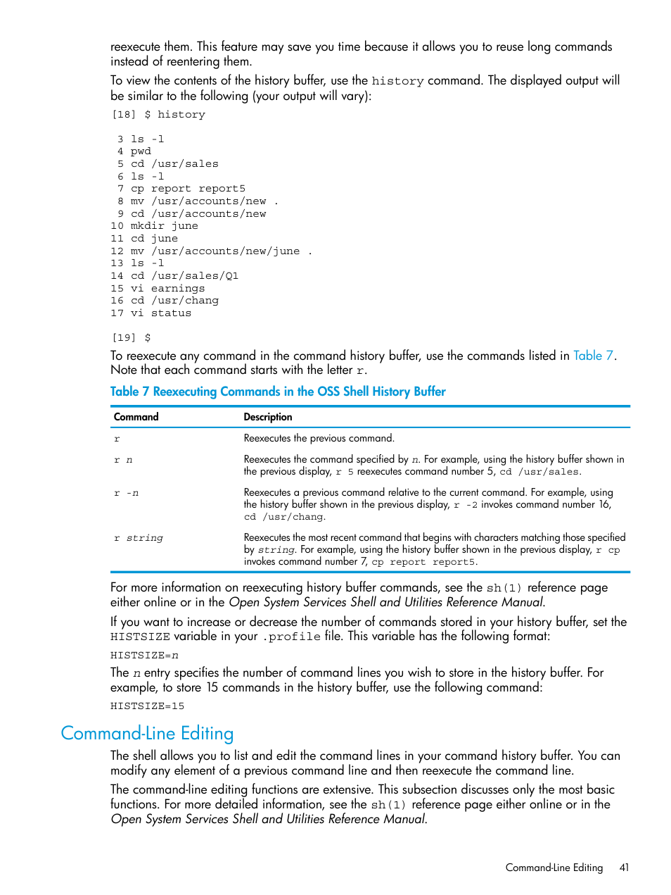 Command-line editing | HP NonStop G-Series User Manual | Page 41 / 213