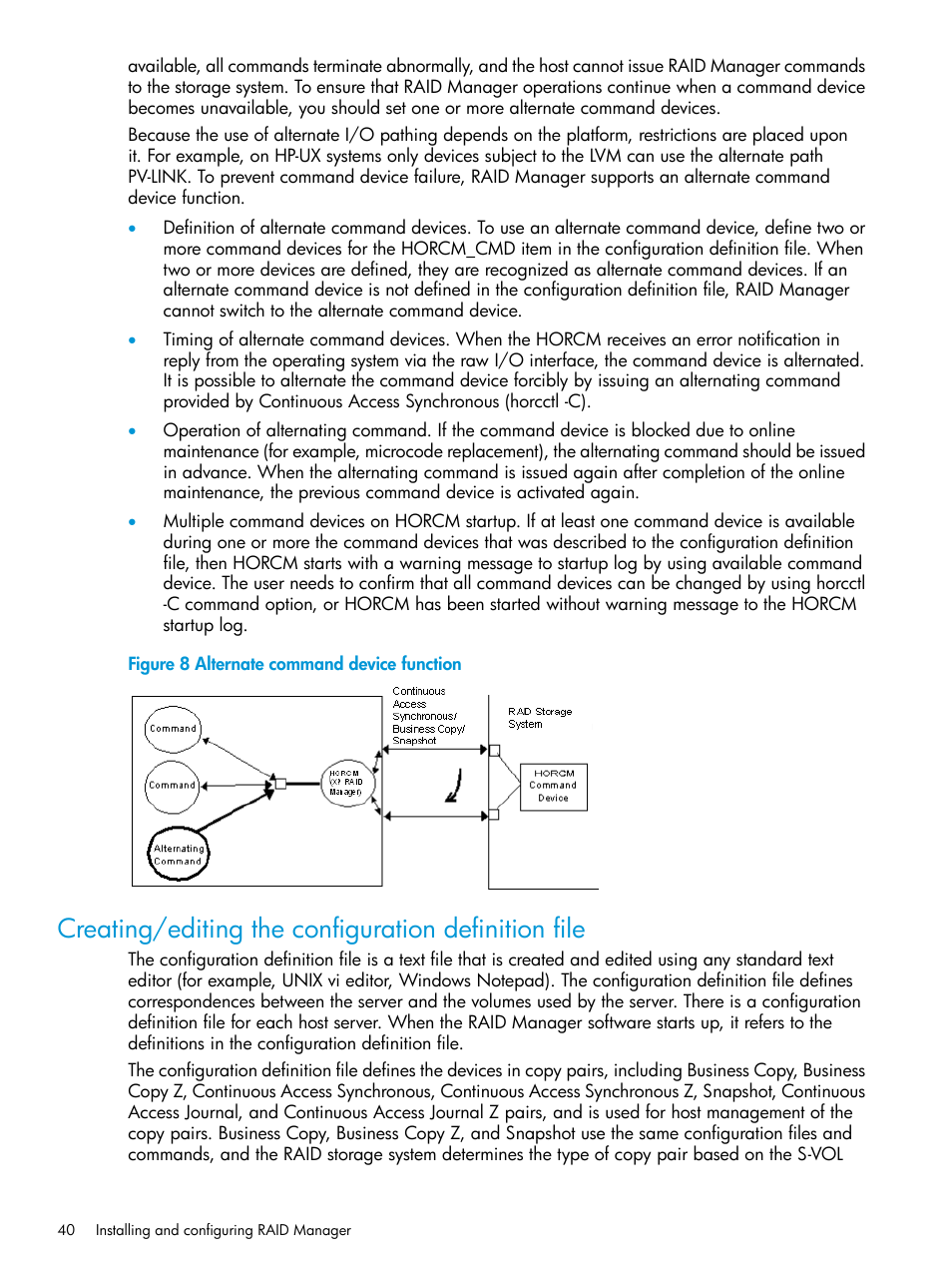 Creating/editing the configuration definition file | HP XP RAID Manager Software User Manual | Page 40 / 95