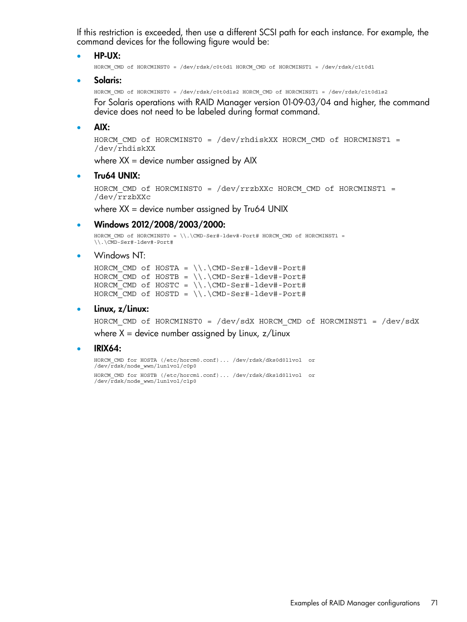 HP XP RAID Manager Software User Manual | Page 71 / 95