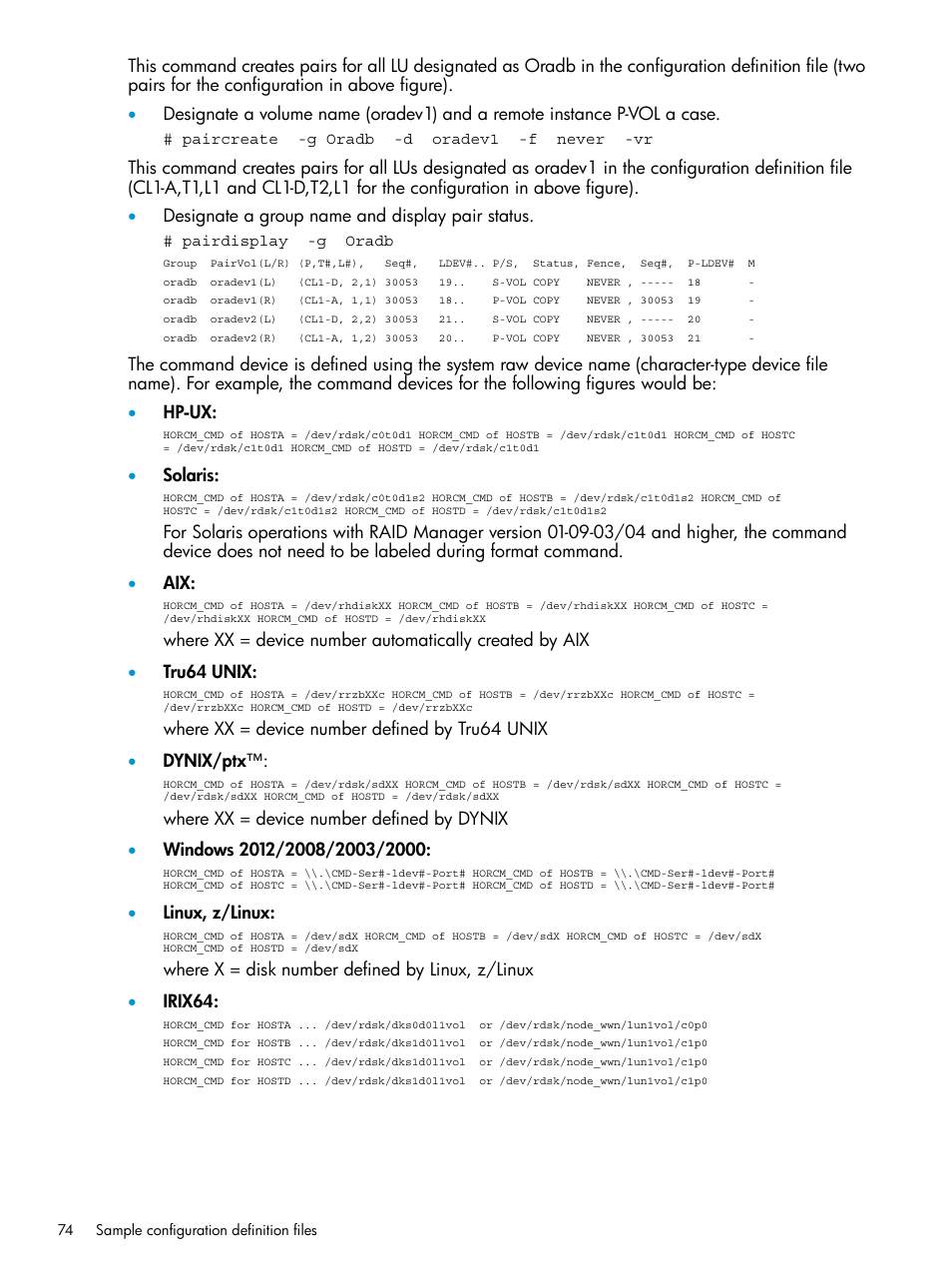 HP XP RAID Manager Software User Manual | Page 74 / 95