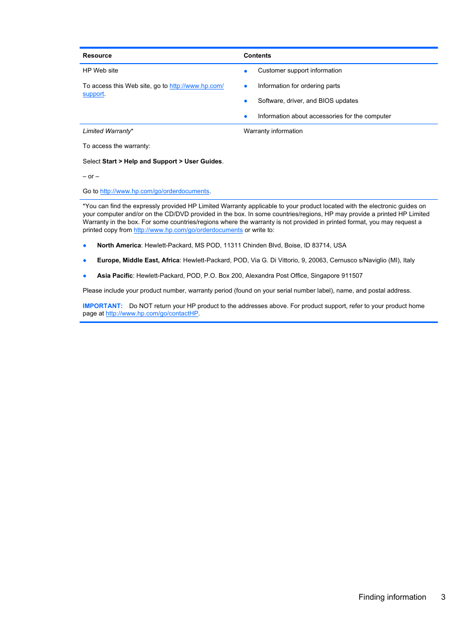Finding information 3 | HP Folio 13-1035nr Notebook PC User Manual | Page 13 / 85