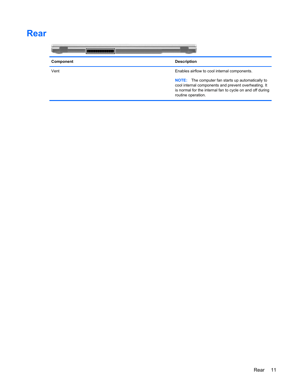 Rear | HP Folio 13-1035nr Notebook PC User Manual | Page 21 / 85