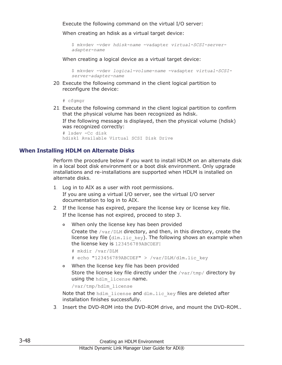 When installing hdlm on alternate disks -48 | HP XP Racks User Manual | Page 110 / 460