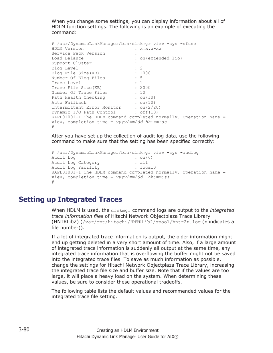 Setting up integrated traces, Setting up integrated traces -80 | HP XP Racks User Manual | Page 142 / 460