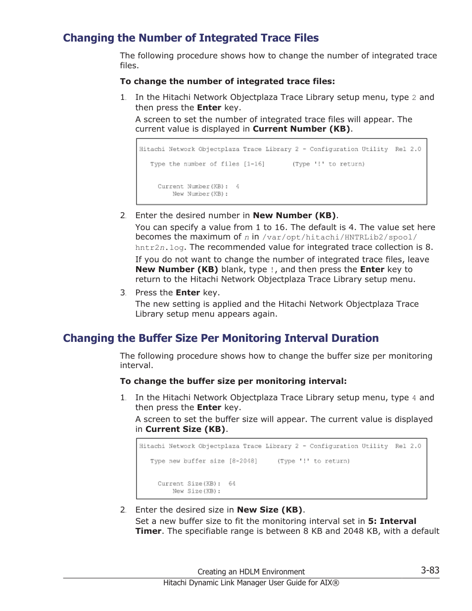 Changing the number of integrated trace files, Changing the number of integrated trace files -83 | HP XP Racks User Manual | Page 145 / 460