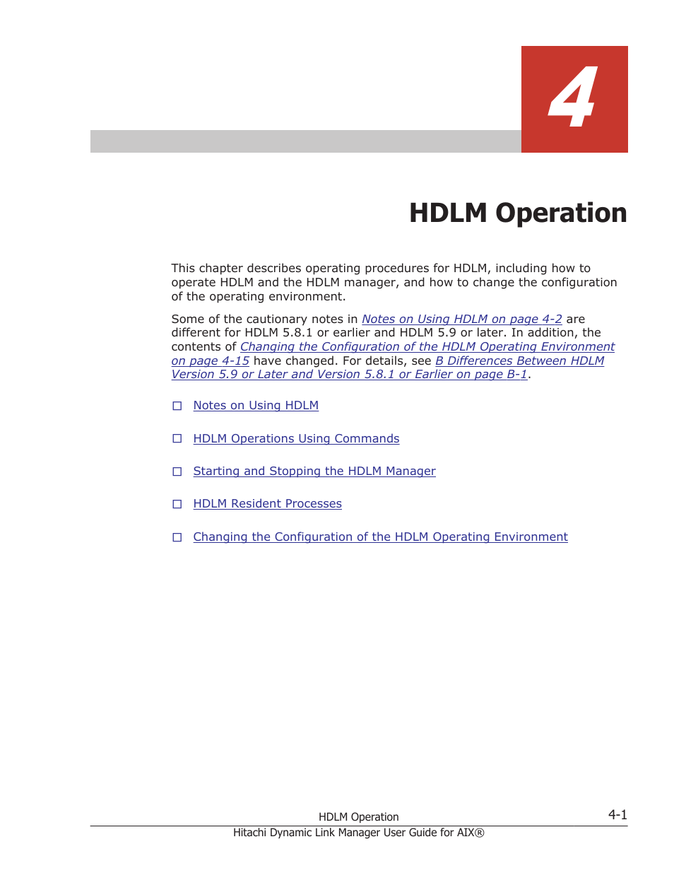 Hdlm operation, 4 hdlm operation -1 | HP XP Racks User Manual | Page 167 / 460