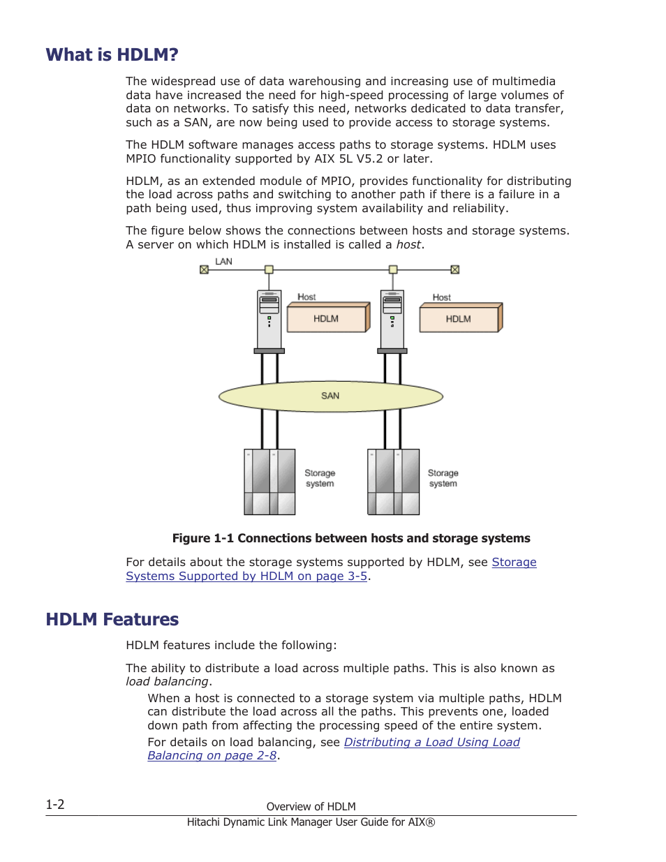 What is hdlm, Hdlm features, What is hdlm? -2 | Hdlm features -2 | HP XP Racks User Manual | Page 18 / 460