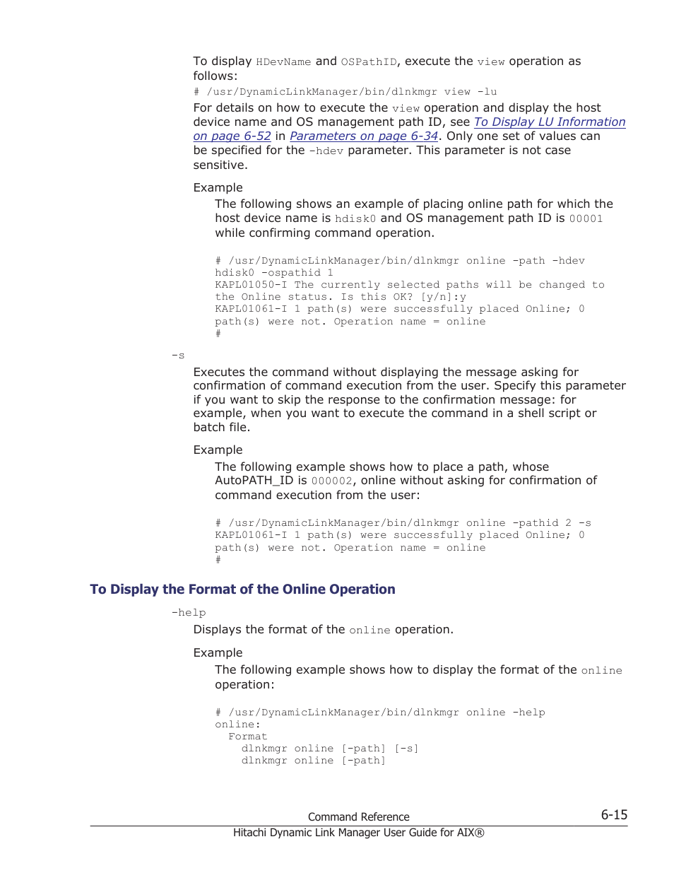 To display the format of the online operation -15 | HP XP Racks User Manual | Page 221 / 460