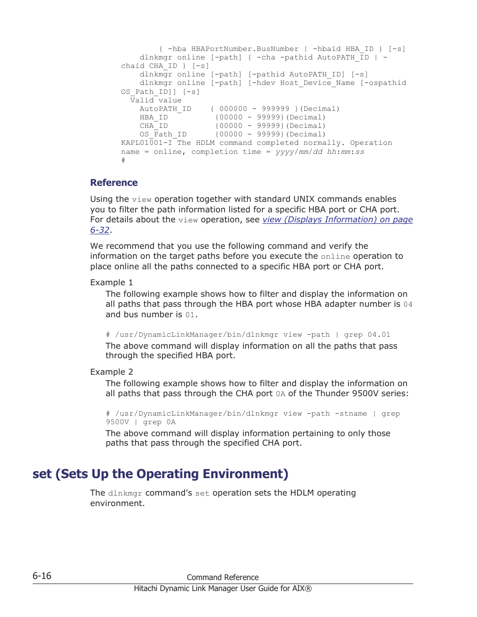 Set (sets up the operating environment), Set (sets up the operating environment) -16, On how to specify the settings, see | Set (sets up the operating, Set (sets up the | HP XP Racks User Manual | Page 222 / 460