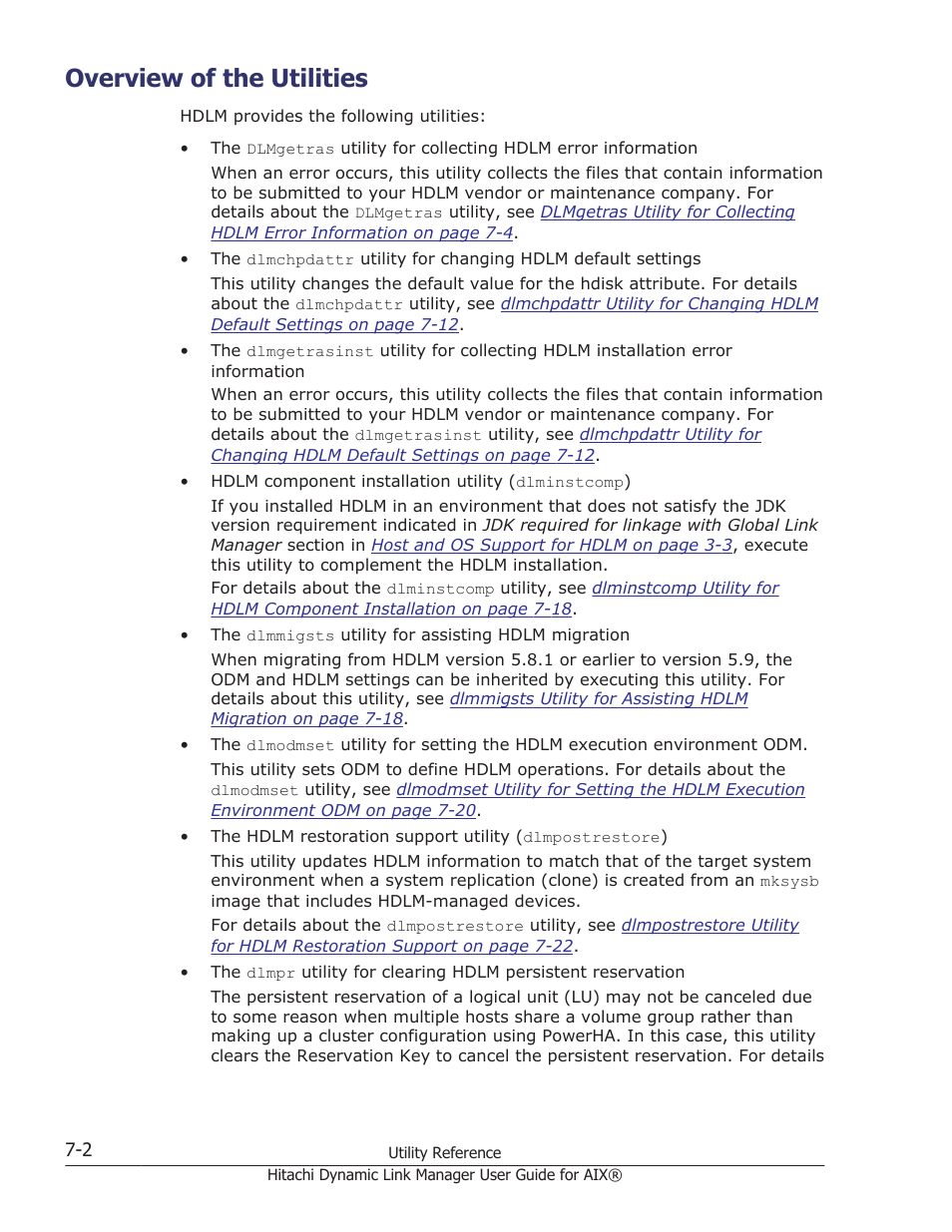 Overview of the utilities, Overview of the utilities -2 | HP XP Racks User Manual | Page 274 / 460