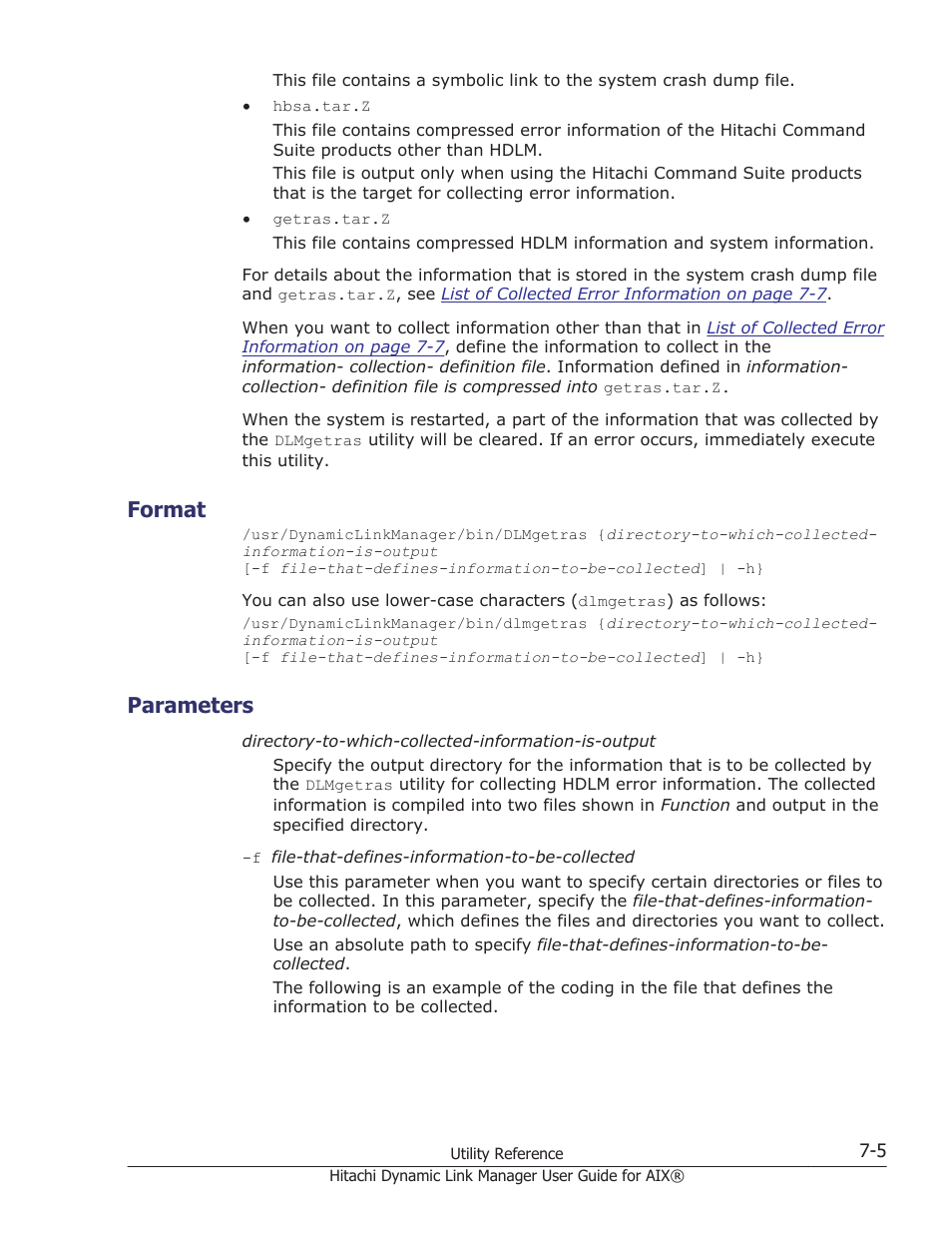 Format, Parameters, Format -5 | Parameters -5 | HP XP Racks User Manual | Page 277 / 460
